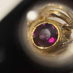 Vintage 14K Yellow Gold Rhodolite Garnet Spider Beetle Insect Brooch Pendant