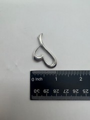 Vintage 925 Sterling Silver Open Heart Slide Women Pendant