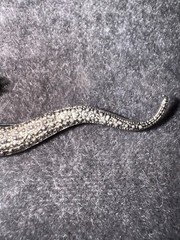 VINTAGE GECKO/LIZARD BROOCH/PIN SILVER 3.75 INCHES MARCASITE