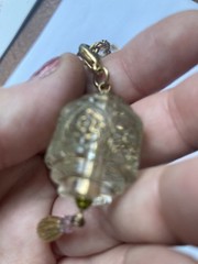 Art Deco Glass vintage Pendant Lucky Charm Talisman Gorgeous Ooak Beauty