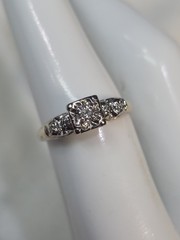Antique Art Deco 1920s Diamond Ring 14k Yellow And White Gold Size 6.25