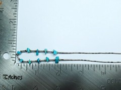 Vintage Liquid Silver Sterling Turquoise Chunk Beaded Southwestern Necklace