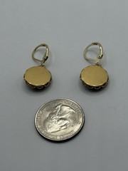Vintage W. Germany Reversed Carved Intaglio PENGUIN Hand Painted Earrings