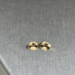 VINTAGE DeMARCAY STERLING SILVER 14K gold PIERCED POST MODERNIST EARRINGS