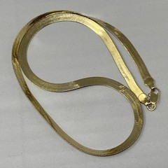 Herringbone Chain Necklace Flat Flexible Links Shiny Classic Lobster Collar 18″