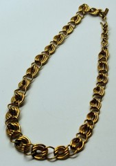Vintage Monet Double Curb link Gold Tone Necklace