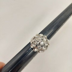Vintage Silver Tone Rhinestone Dome Cluster Estate Cocktail Ring, Size 9