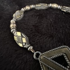 Vintage 925 Sterling Silver And Brass Bracelet 22 Grams