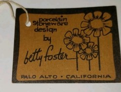 Handmade Vintage Betty Foster Signed Porcelain Stoneware Pendant Necklace NEW