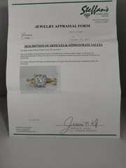 Vintage 14K White Gold Diamond Engagement Ring w/Jewelry Appraisal Papers