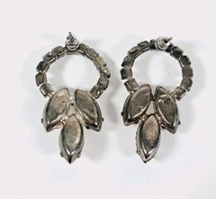 Vintage Style Rhinestone Loop Earrings Marquise Cut Clear Crystals Elegant…