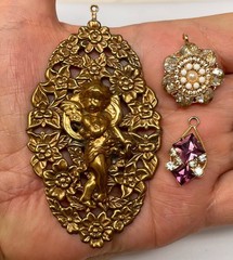 Lot Vtg & Modern Victorian Art Deco Style Pendants Findings Jewelry Craft A1