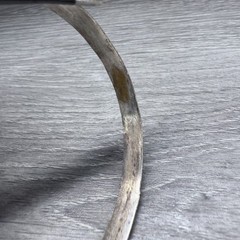 Vtg Bangle Bracelet Mexico Floral Motif Design Non-Magnetic Metal Unmarked #2170