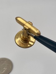 Vintage Hickok Gold Tone Gren Cabochon Cufflinks