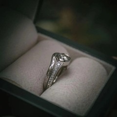 Art Deco Filigree Round Cut Lab-Grown Diamond Wedding Ring Set in 925 Silver