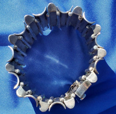 RARE Original ANTONIO PINEDA Taxco Mexico STERLING SILVER Onyx Vintage Bracelet
