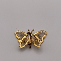 Beautiful Vintage Monet Gold Delicate Butterfly Pin, Signed, Secure Clasp
