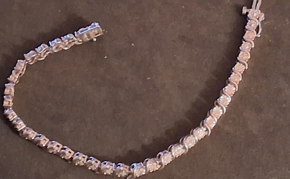 Vtg Sterling Silver UD CZ Tennis Bracelet 7″ 9.6 Grams