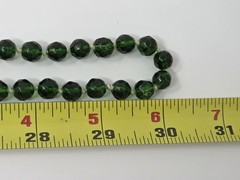 Faceted Green Glass Vintage Necklace 60 Inches Long Knotted No Clasp Czech?