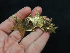 Vintage Casual Corner Bold STAR Brooch Gold Tone