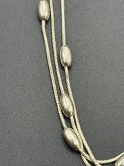 8″ Vintage Sterling Silver Multi Strand Bead Bracelet 6 Grams C25