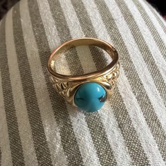 Vintage Men’s Turquoise Gold Tone Ring 9.75