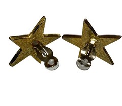 Pave Crystal Rhinestone Goldtone Star Pendant *NO CHAIN* & Clip On Earrings VTG
