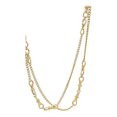 Trifari Long Mariner Link Chain Necklace Spring Ring Closure Gold Tone Vintage