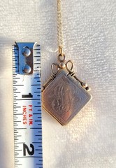 Antique W&H Co 10k Gold Shell “GCL” Monogram Etched Floral House Locket Necklace