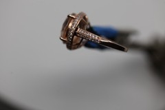 Amber Gemstone Ring Vermeil Sterling Silver