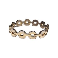 Vintage Gold Tone Chunky Open Center Round Link Chain Bracelet Retro Costume GUC