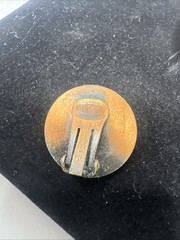 VTG Blackened Copper Artist Palette Brooch Mid Century MCM