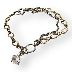 Anna Sheffield for Target Cuban Chain Link Clear Faceted Rhinestone Bracelet 7.5