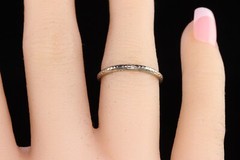 Antique Art Deco Belais 18K White Gold Engraved Wedding Band – Size 6