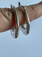 Sterling Silver Vintage Hoop Earrings 6 Grams