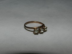 Rings Russian Soviet Silver 875 gold plated Glass vintage USSR