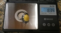 Vintage Ring Sterling Silver Butterscotch Egg Yolk Amber Cabochon Statement