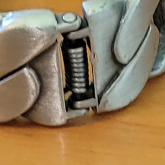Vintage Chunky Silver Tone Curb Link Hinged Cuff Bracelet 66g