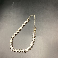 Vintage Gold Tone S Link Tennis Bracelet With Cubic Zirconias 7in