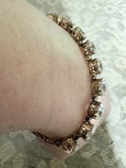 Antique Georgian 10k Gold Bracelet With White Sapphires 6.5 Inches