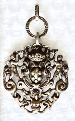pENDANT PERUZZI MEDICI COAT ARMS MELUSINE MERMAID STERLING SILVER ITALY neocurio