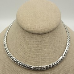 Vintage Coro Necklace Silver Tone Choker Collar 15 Inch