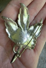 Pot Metal 1930s Floral Enamel Brooch