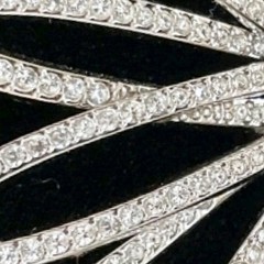 Large Swarovski Amarante Flower Ribbon Style Pendant Crystals Pave Collection