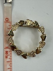 GERRY’S Signed Circle HEARTS Brooch in Gold Tone 1.25” Vintage