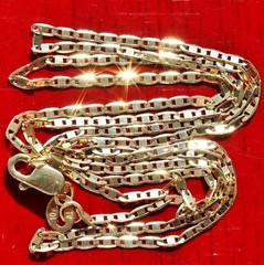 10k yellow gold necklace 18.0″ diamond cut mariner link chain vintage 1.6gr