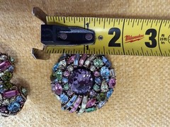 Vintage Hollycraft Signed Pastel 1955 GORGEOUS Brooch & Screw Back Earring Set