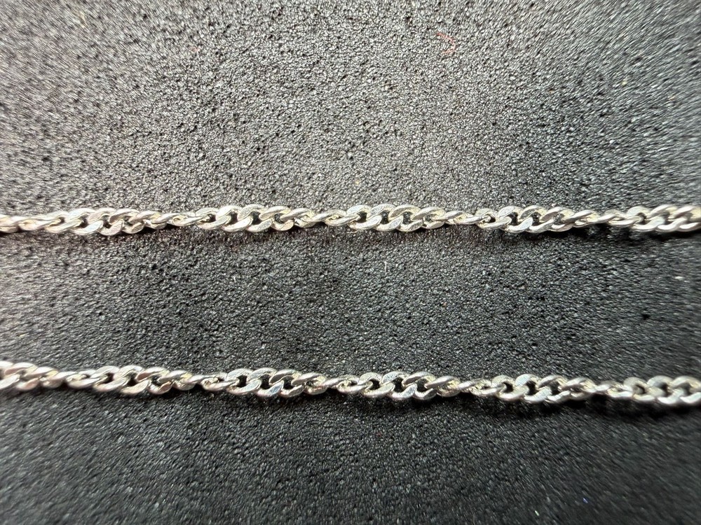 1.41g Vintage Sterling Silver 925 Twisted Curb Link Necklace 18 in M