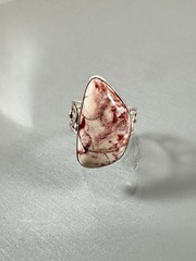 Jay King DTR 925 Silver Irregular Shape Rosita Jasper Ornate Band Ring Size 9.5
