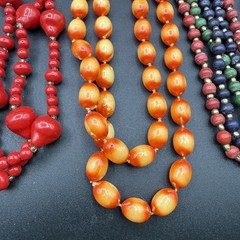 Vintage Necklaces Lot of 9 Beads Plastic Lucite Costume Jewelry